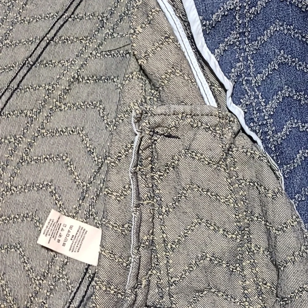 FREE PEOPLE FULL-ZIP HERRINGBONE PATTERN DENIM JACKET - Picture 14 of 16
